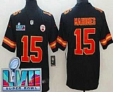 Men's Kansas City Chiefs #15 Patrick Mahomes Limited Black Super Bowl LVII Vapor Jersey,baseball caps,new era cap wholesale,wholesale hats